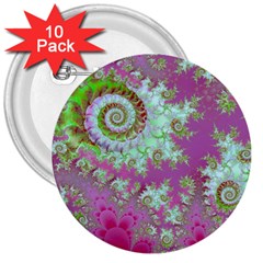 Raspberry Lime Surprise, Abstract Sea Garden  3  Button (10 Pack) by DianeClancy