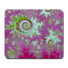 Raspberry Lime Surprise, Abstract Sea Garden  Large Mouse Pad (rectangle) by DianeClancy