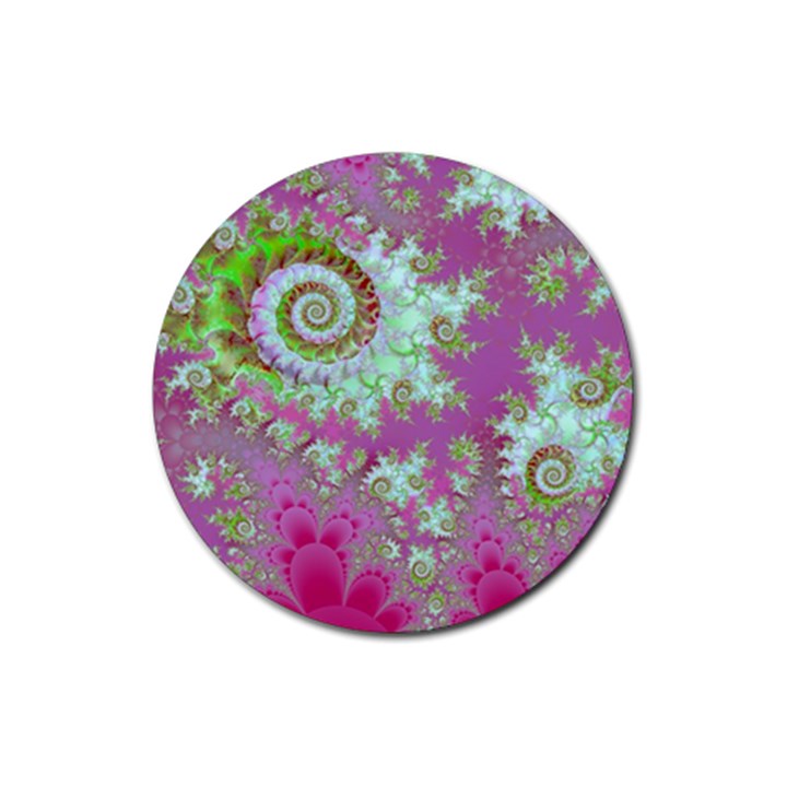 Raspberry Lime Surprise, Abstract Sea Garden  Drink Coasters 4 Pack (Round)