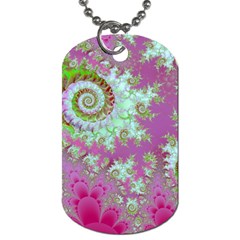 Raspberry Lime Surprise, Abstract Sea Garden  Dog Tag (one Sided) by DianeClancy