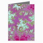 Raspberry Lime Surprise, Abstract Sea Garden  Greeting Card Left