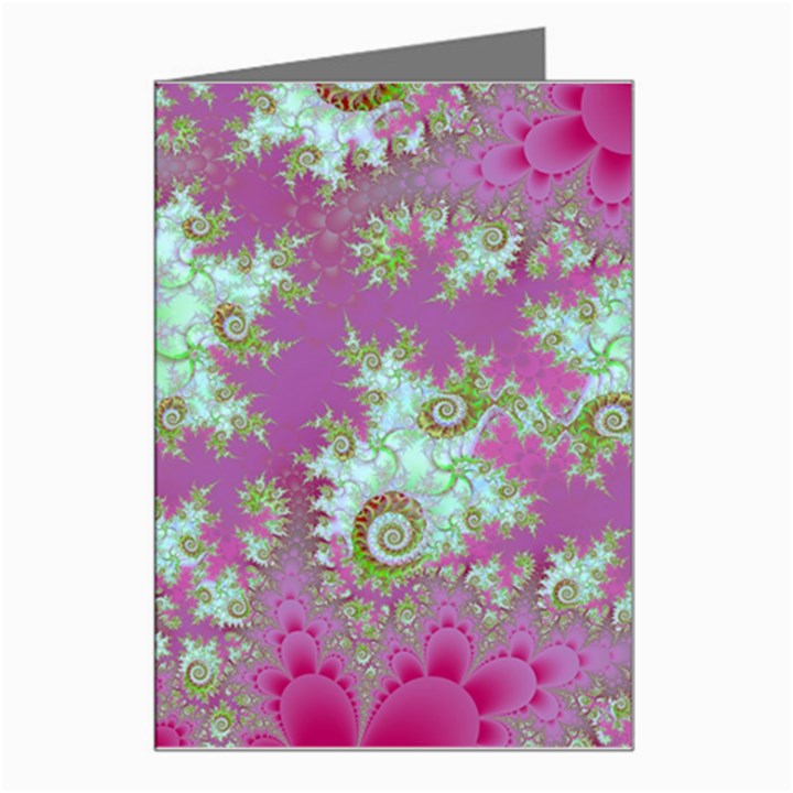 Raspberry Lime Surprise, Abstract Sea Garden  Greeting Card