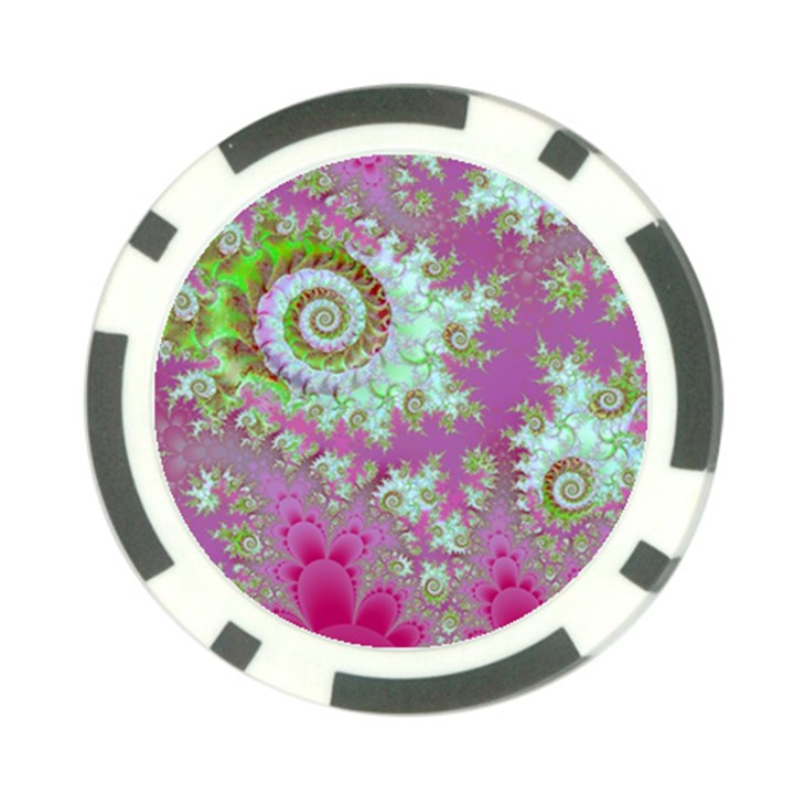 Raspberry Lime Surprise, Abstract Sea Garden  Poker Chip (10 Pack)