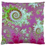 Raspberry Lime Surprise, Abstract Sea Garden  Large Cushion Case (Single Sided)  Front