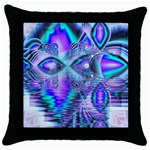 Peacock Crystal Palace Of Dreams, Abstract Black Throw Pillow Case Front