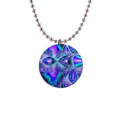 Peacock Crystal Palace Of Dreams, Abstract Button Necklace by DianeClancy