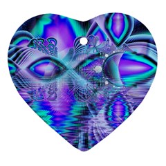 Peacock Crystal Palace Of Dreams, Abstract Heart Ornament (two Sides) by DianeClancy