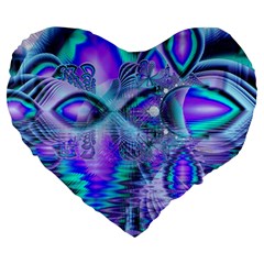 Peacock Crystal Palace Of Dreams, Abstract 19  Premium Heart Shape Cushion by DianeClancy