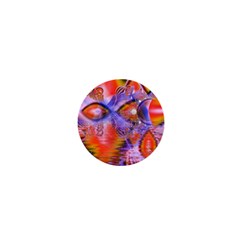 Crystal Star Dance, Abstract Purple Orange 1  Mini Button by DianeClancy