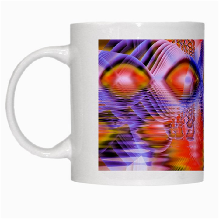 Crystal Star Dance, Abstract Purple Orange White Coffee Mug