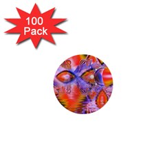 Crystal Star Dance, Abstract Purple Orange 1  Mini Button (100 Pack) by DianeClancy