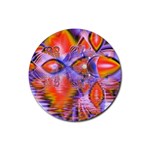 Crystal Star Dance, Abstract Purple Orange Drink Coaster (Round) Front