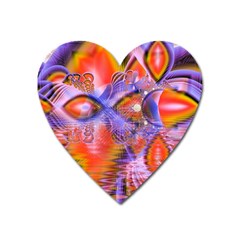 Crystal Star Dance, Abstract Purple Orange Magnet (heart) by DianeClancy