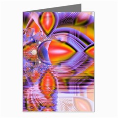 Crystal Star Dance, Abstract Purple Orange Greeting Card by DianeClancy