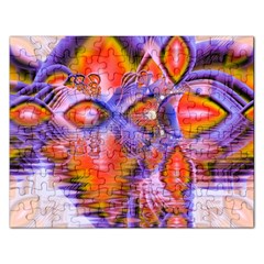 Crystal Star Dance, Abstract Purple Orange Jigsaw Puzzle (rectangle) by DianeClancy