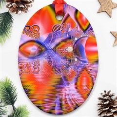 Crystal Star Dance, Abstract Purple Orange Oval Ornament (two Sides) by DianeClancy