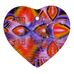 Crystal Star Dance, Abstract Purple Orange Heart Ornament (two Sides) by DianeClancy