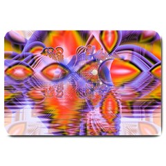 Crystal Star Dance, Abstract Purple Orange Large Door Mat by DianeClancy