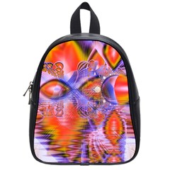 Crystal Star Dance, Abstract Purple Orange School Bag (small) by DianeClancy