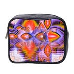 Crystal Star Dance, Abstract Purple Orange Mini Travel Toiletry Bag (Two Sides) Front