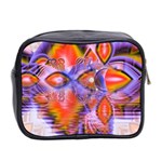 Crystal Star Dance, Abstract Purple Orange Mini Travel Toiletry Bag (Two Sides) Back