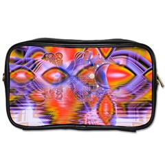 Crystal Star Dance, Abstract Purple Orange Travel Toiletry Bag (one Side) by DianeClancy