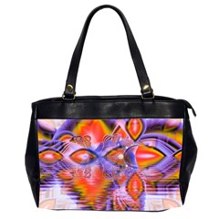 Crystal Star Dance, Abstract Purple Orange Oversize Office Handbag (two Sides) by DianeClancy