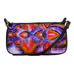 Crystal Star Dance, Abstract Purple Orange Evening Bag by DianeClancy