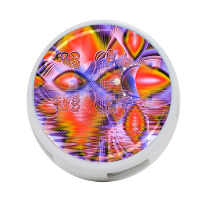 Crystal Star Dance, Abstract Purple Orange 4-Port USB Hub (Two Sides)