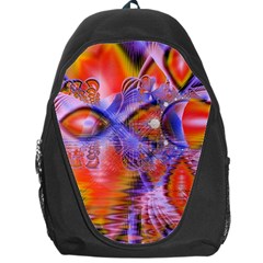 Crystal Star Dance, Abstract Purple Orange Backpack Bag by DianeClancy