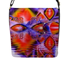 Crystal Star Dance, Abstract Purple Orange Flap Closure Messenger Bag (large) by DianeClancy