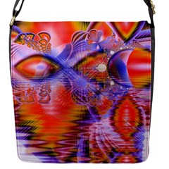 Crystal Star Dance, Abstract Purple Orange Flap Closure Messenger Bag (small) by DianeClancy