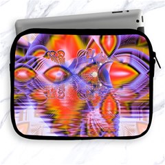 Crystal Star Dance, Abstract Purple Orange Apple Ipad Zippered Sleeve by DianeClancy