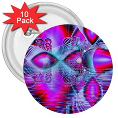 Crystal Northern Lights Palace, Abstract Ice  3  Button (10 Pack) by DianeClancy