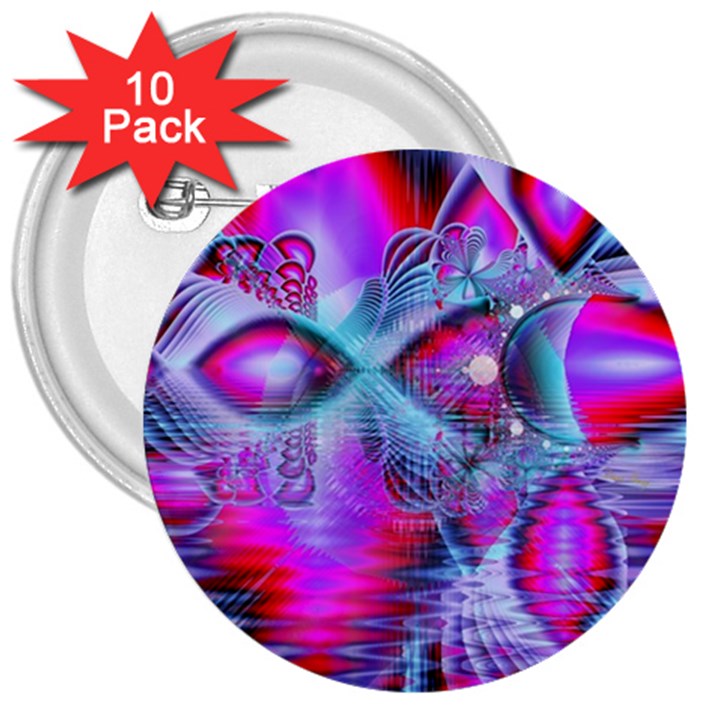 Crystal Northern Lights Palace, Abstract Ice  3  Button (10 pack)