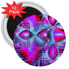 Crystal Northern Lights Palace, Abstract Ice  3  Button Magnet (10 Pack) by DianeClancy