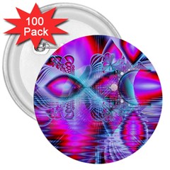 Crystal Northern Lights Palace, Abstract Ice  3  Button (100 Pack) by DianeClancy