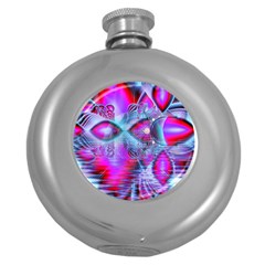 Crystal Northern Lights Palace, Abstract Ice  Hip Flask (round) by DianeClancy