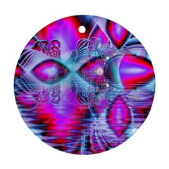 Crystal Northern Lights Palace, Abstract Ice  Round Ornament (two Sides) by DianeClancy