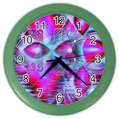 Crystal Northern Lights Palace, Abstract Ice  Wall Clock (color) by DianeClancy