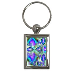 Abstract Peacock Celebration, Golden Violet Teal Key Chain (rectangle) by DianeClancy