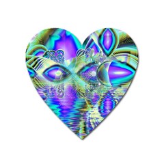 Abstract Peacock Celebration, Golden Violet Teal Magnet (heart) by DianeClancy