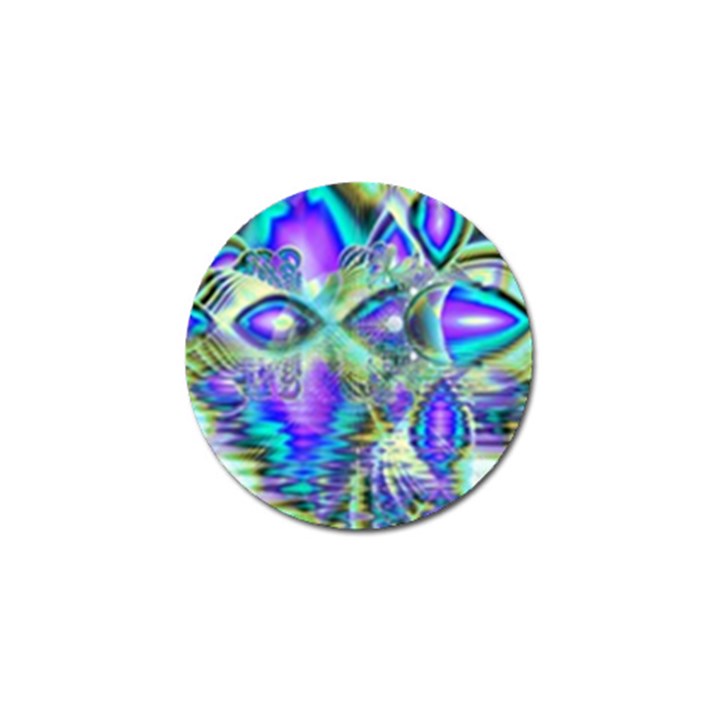 Abstract Peacock Celebration, Golden Violet Teal Golf Ball Marker