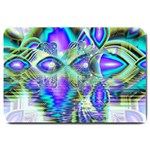 Abstract Peacock Celebration, Golden Violet Teal Large Door Mat 30 x20  Door Mat