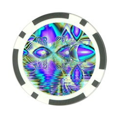 Abstract Peacock Celebration, Golden Violet Teal Poker Chip by DianeClancy