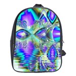 Abstract Peacock Celebration, Golden Violet Teal School Bag (Large) Front