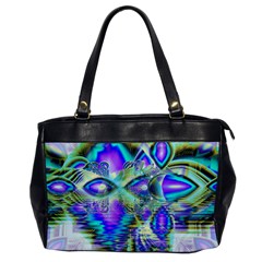 Abstract Peacock Celebration, Golden Violet Teal Oversize Office Handbag (one Side) by DianeClancy