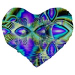 Abstract Peacock Celebration, Golden Violet Teal 19  Premium Heart Shape Cushion Back