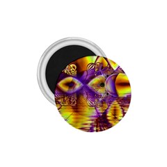 Golden Violet Crystal Palace, Abstract Cosmic Explosion 1 75  Button Magnet by DianeClancy