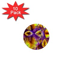 Golden Violet Crystal Palace, Abstract Cosmic Explosion 1  Mini Button Magnet (10 Pack) by DianeClancy